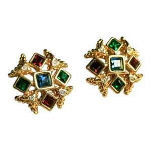 gold vintage maltese cross earrings
